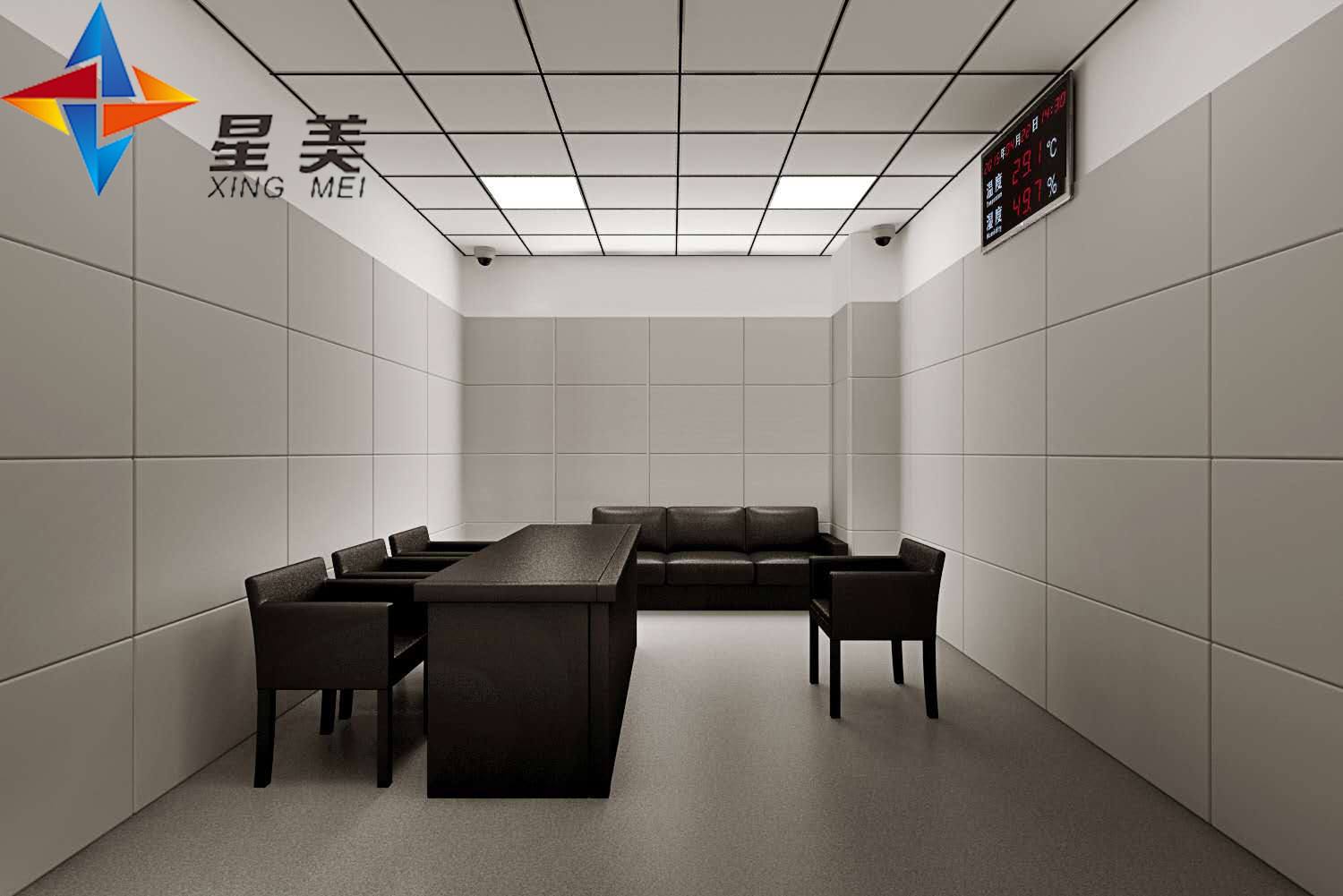 談話室軟包嚴(yán)格按照相關(guān)辦案場所建設(shè)規(guī)范設(shè)計(jì)尺寸